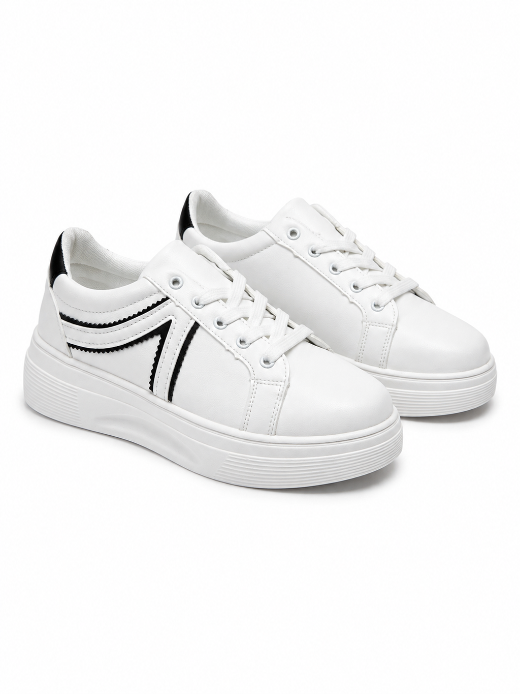 Classic Pink Lace-Up Platform Sneakers