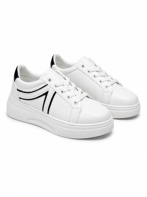 Classic Pink Lace-Up Platform Sneakers