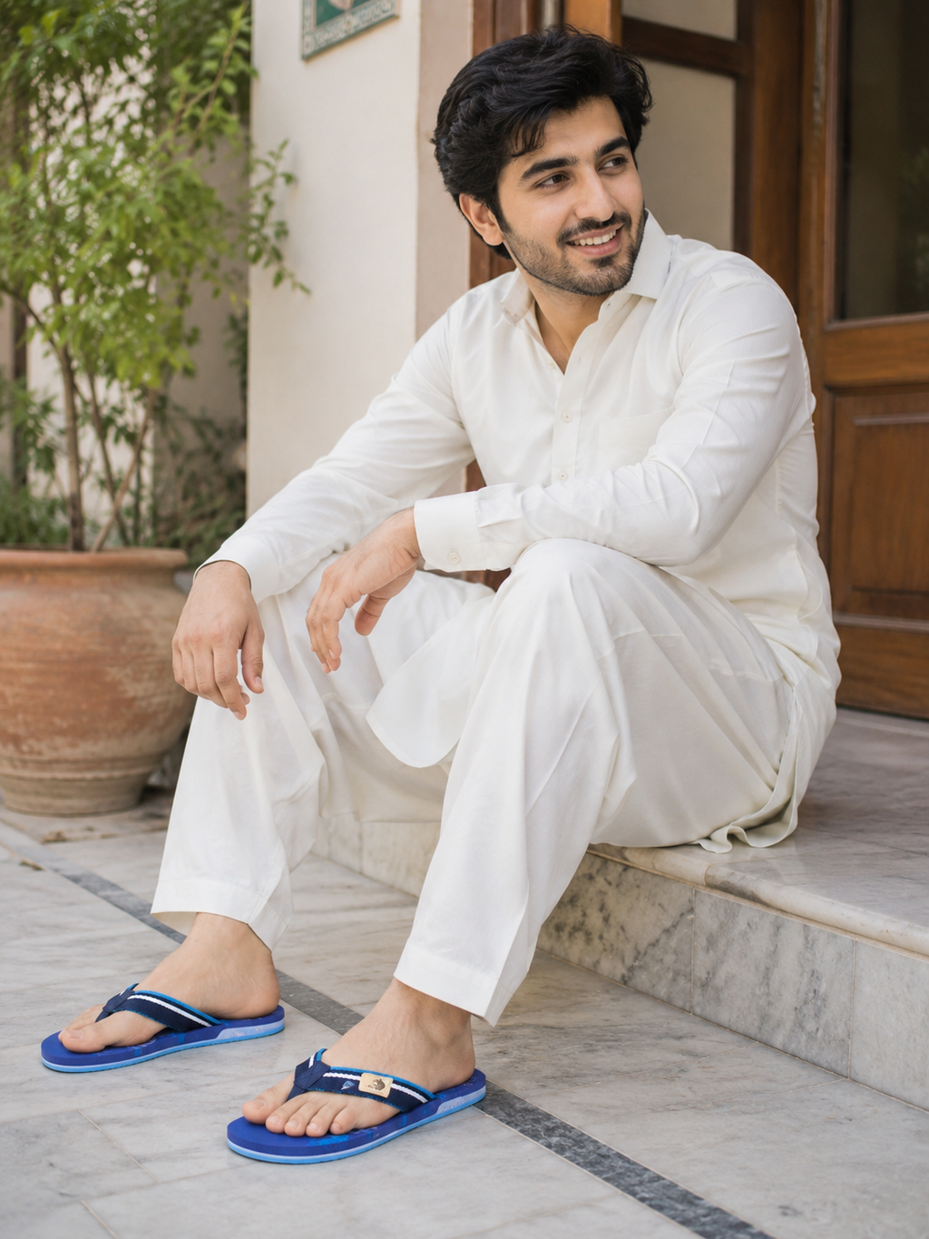 Sport Mesh Toe-Post Flip Flops