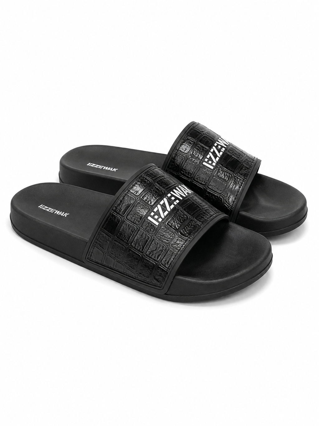Croc Texture Slide Sandals