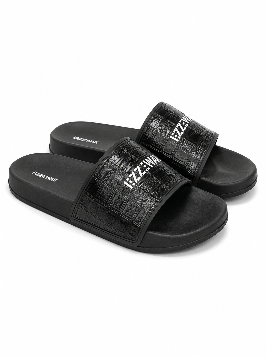 Croc Texture Slide Sandals