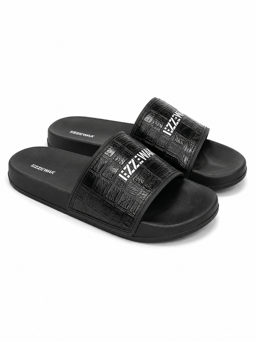 Croc Texture Slide Sandals