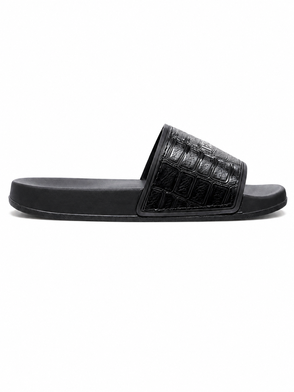 Croc Texture Slide Sandals