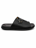 NOBLE Textured Buckle Strap Slippers