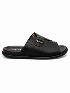 NOBLE Textured Buckle Strap Slippers