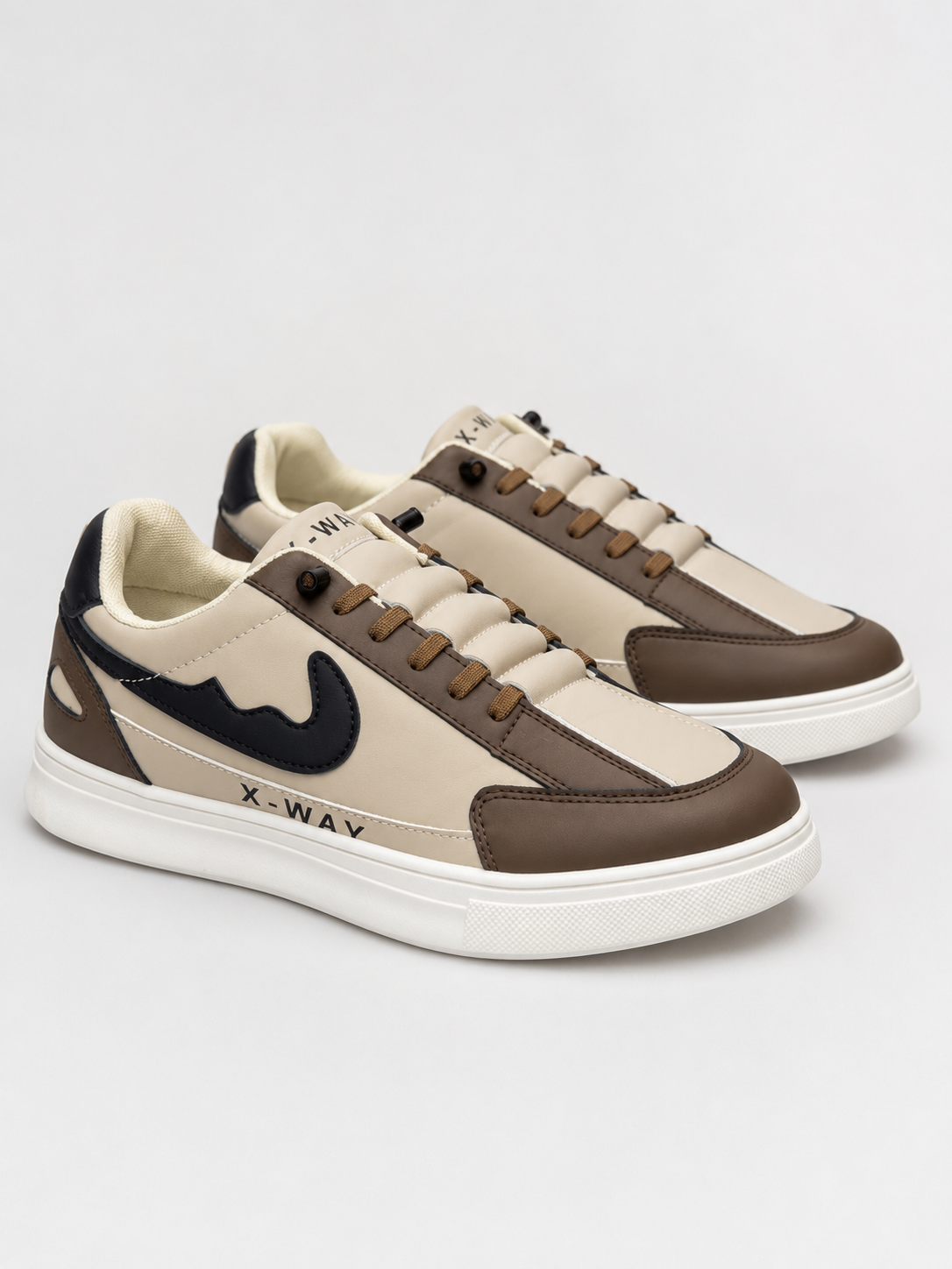 NOBLE Urban Motion Sneakers – Beige & Brown